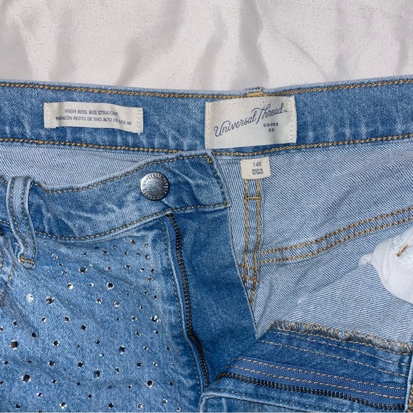 bejeweled high rise 90s straight jeans - Picture 3 of 5